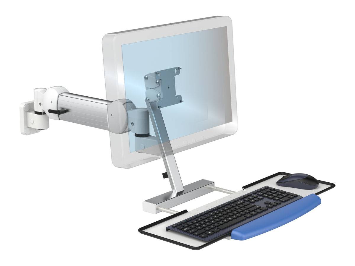 PANTHERA Schwenkarm K-21051 mit Monitor und Tastatur an der Wand