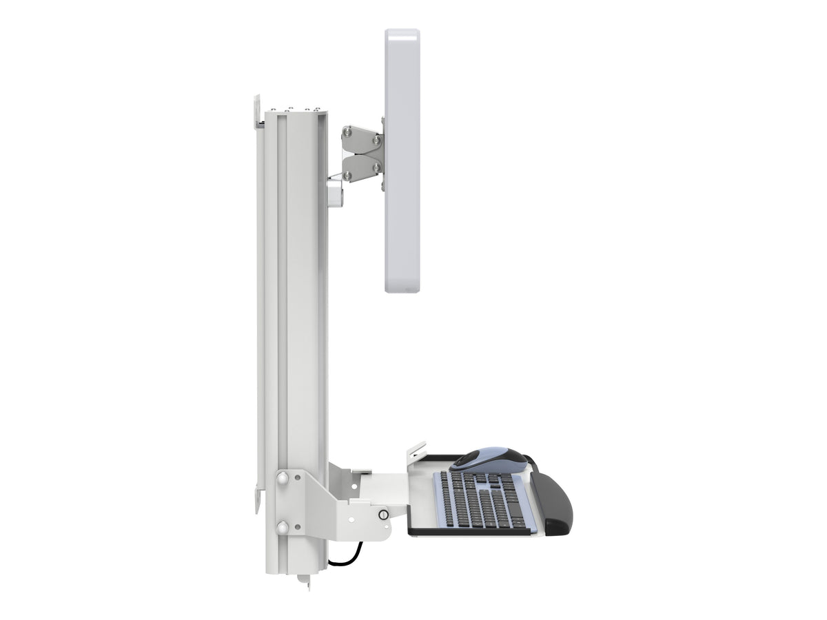SMART-LIFT Wand-Arbeitsplatz K-25101, Seitenansicht, Lift unten