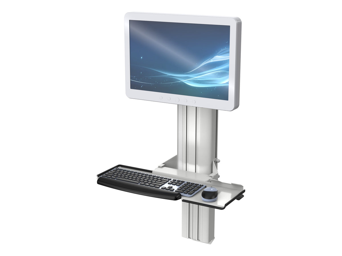 SMART-LIFT Wand-Arbeitsplatz K-25101 mit Geräten, Ansicht von rechts