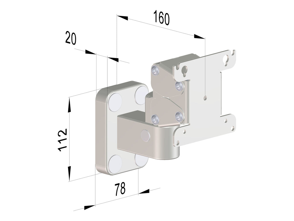 Monitorhalterung K-5611, Maßzeichnung
