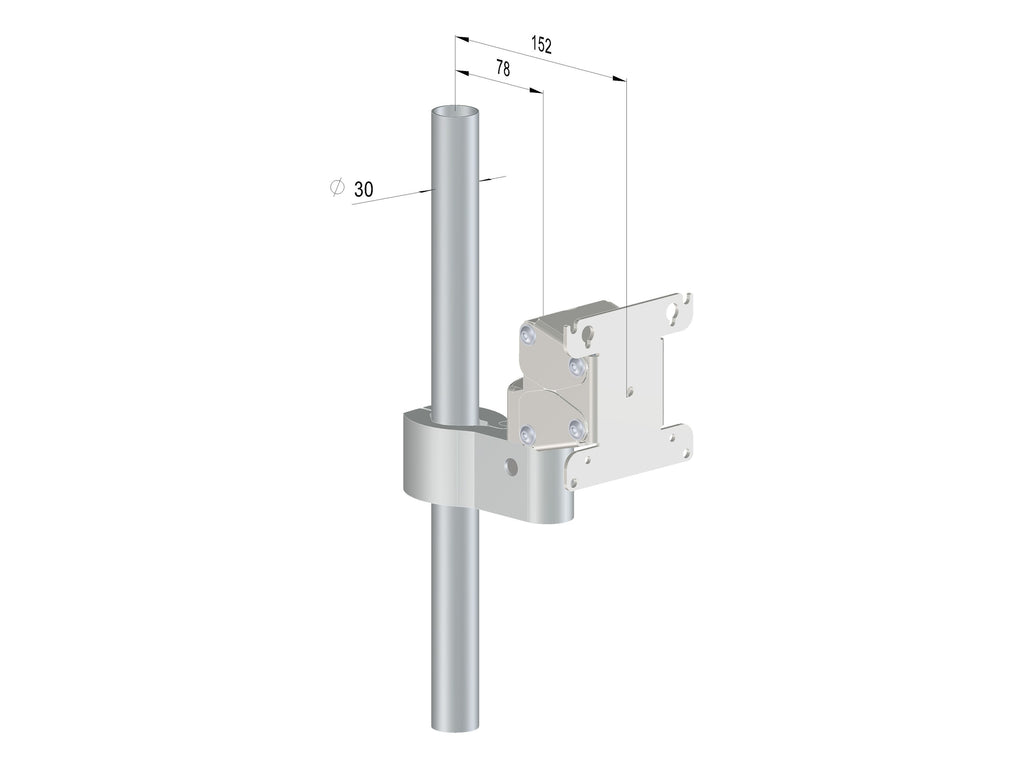 Monitor-Rohrhalterung K-5612-RD30, Maßzeichnung