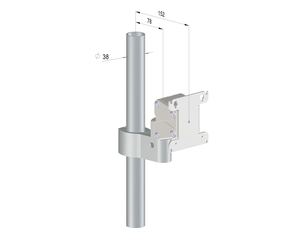 Monitor-Rohrhalterung K-5612-RD38, Maßzeichnung